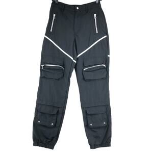 Poster Grl By Dolls Kill Womens Size XS Stretch Black Cargo Jogger Pants